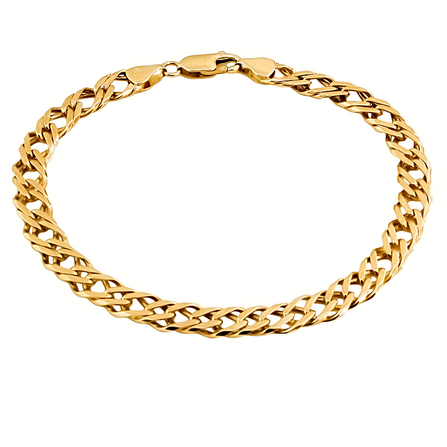 9ct gold 6.7g 7 ins double curb Bracelet